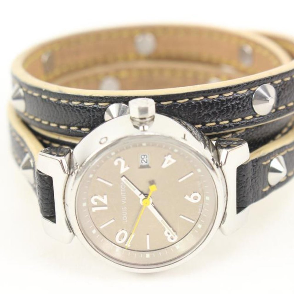 Louis Vuitton Triple Coiled Q1212 Tambour Watch 28mm Quartz 25lv37s - Picture 4 of 12